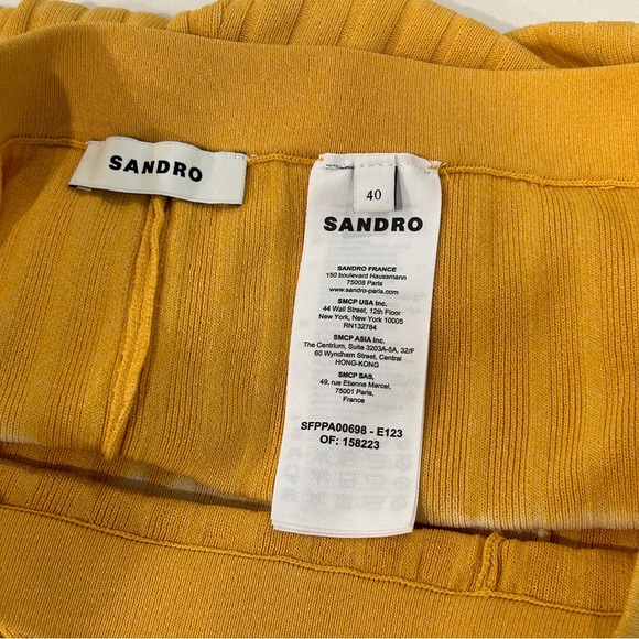 NWT Sandro Yellow Tye-Dye  Rib Pant - Picture 12 of 15